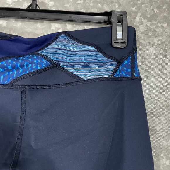 Lululemon Blue Patchwork Wunder Under Crop III Leggings - Size 6 - Full On Luon - Picture 6 of 8